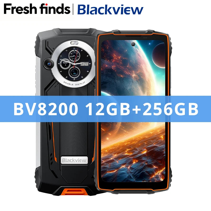【World premiere】Blackview BV8200 Rugged phone 6.5" 2.4K 120Hz Display Helio G100 12GB 256GB NFC Flashlight Android 14 CellPhone