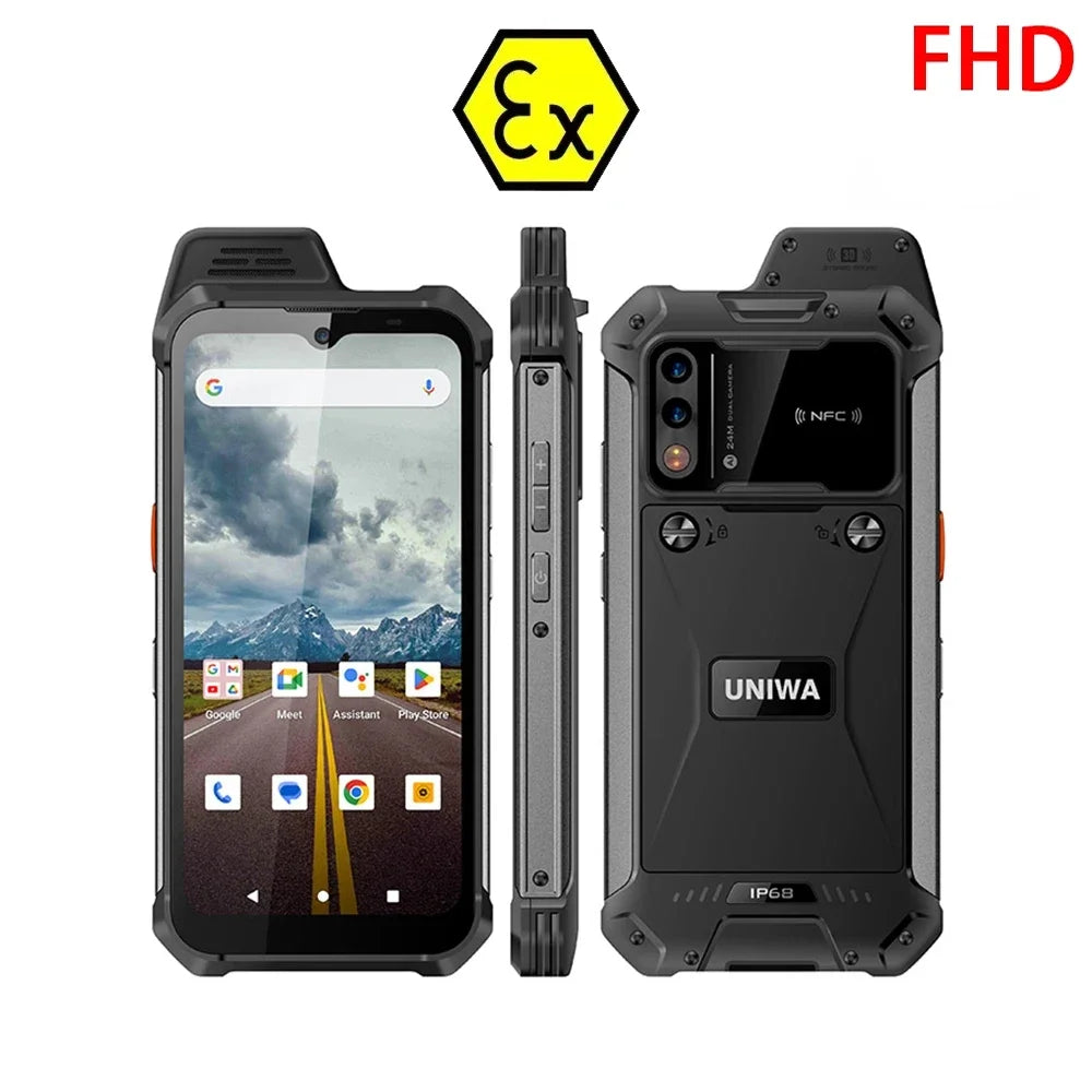UNIWA W999 ATEX Explosion-proof Smartphones Rugged IP68 6.39" FHD Andriod13 8GB+128GB 5000mAh Walkie Talkie PTT NFC Mobile Phone