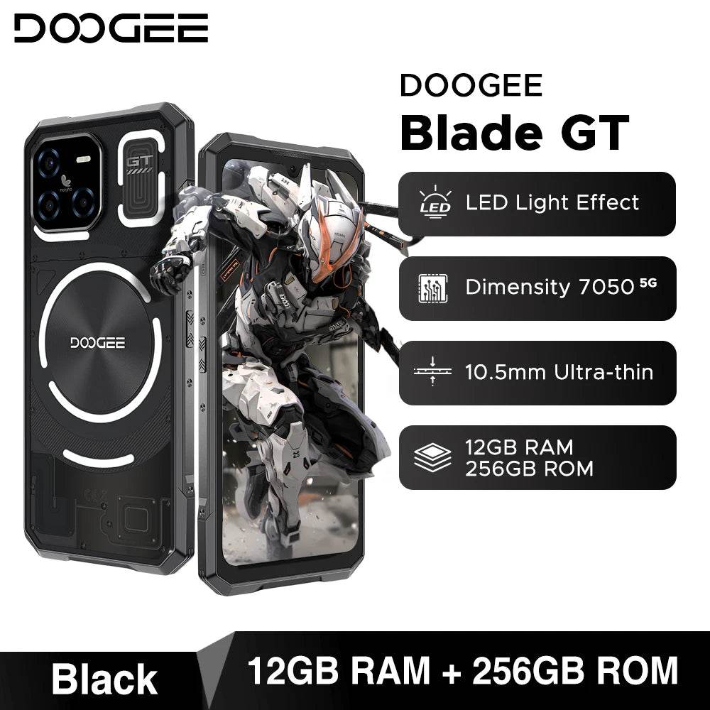 World Premiere DOOGEE Blade GT Rugged Phone 6.72'' FHD+ 120Hz LED Light Effect 12GB RAM 256GB ROM 5500mAh Battery Android 14 - Price Value Store