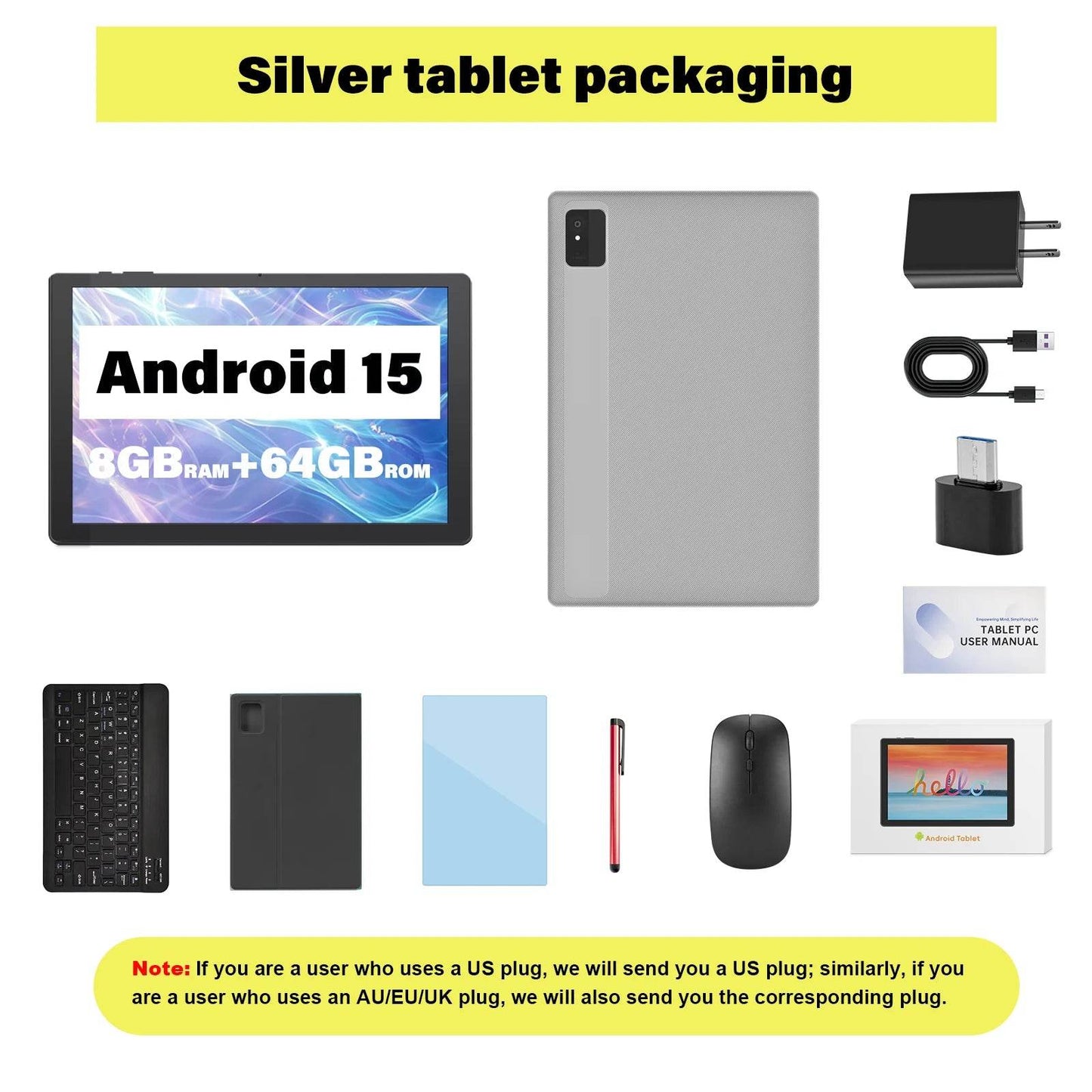 ANRY 2025 10.1 Inch 5G Wifi A523 Tablet Android 15 8GB(4+4Expand) RAM+64GB ROM IPS Display 5000Mah Dual Camera Octa-core Tablets - Price Value Store