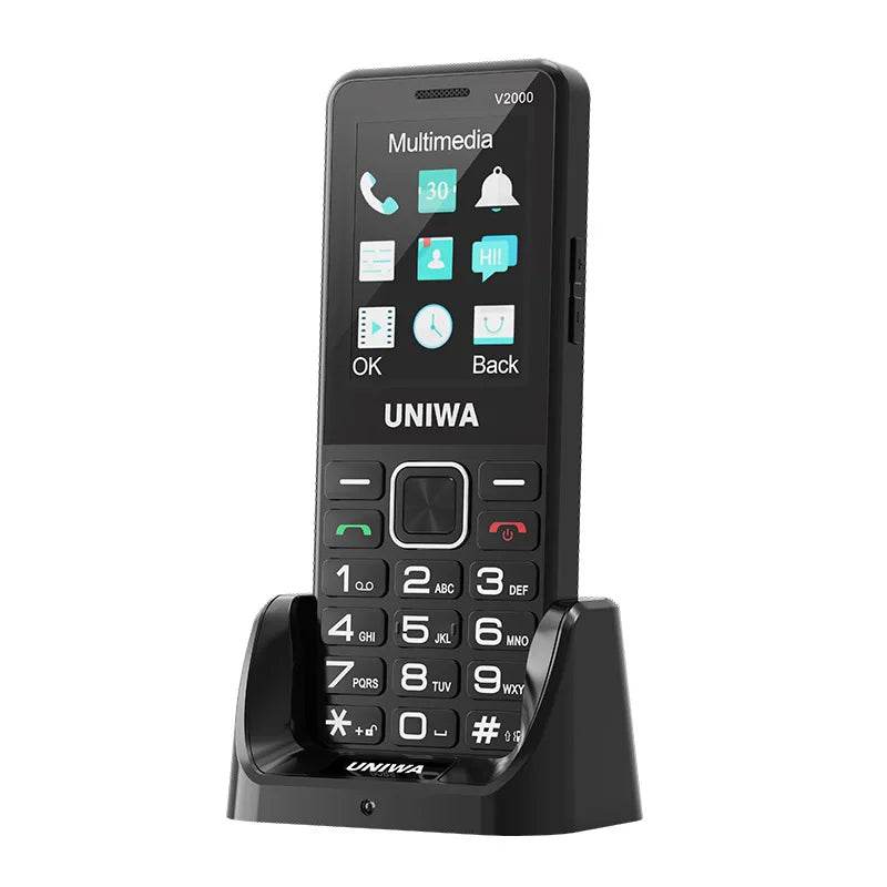 UNIWA V2000 4G Fashion Keypad Phone 2.4 Inch Big Button Loud Volume Dual SlM 1700mAh Russia Keyboard Feature Phones for Elderly - Price Value Store