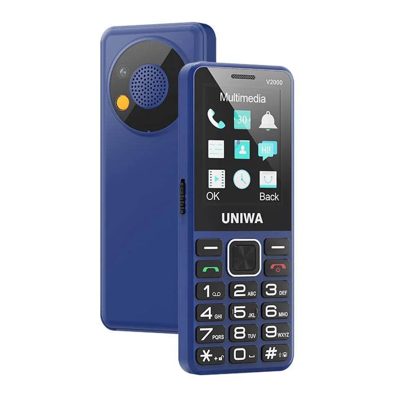 UNIWA V2000 4G Fashion Keypad Phone 2.4 Inch Big Button Loud Volume Dual SlM 1700mAh Russia Keyboard Feature Phones for Elderly - Price Value Store