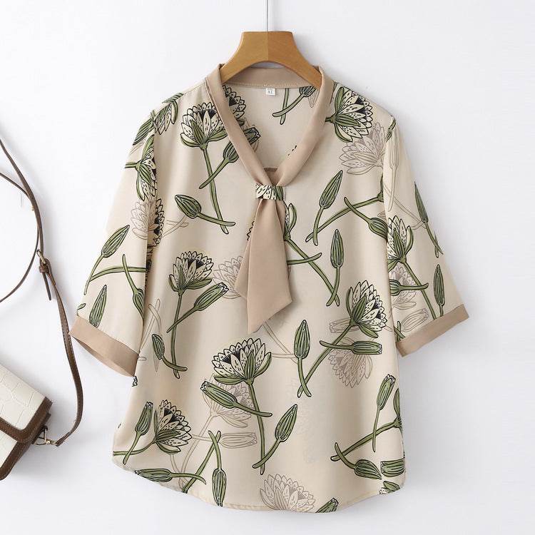 Women's Floral Print Loose Fit Summer Top and Pants Set - Price Value Store