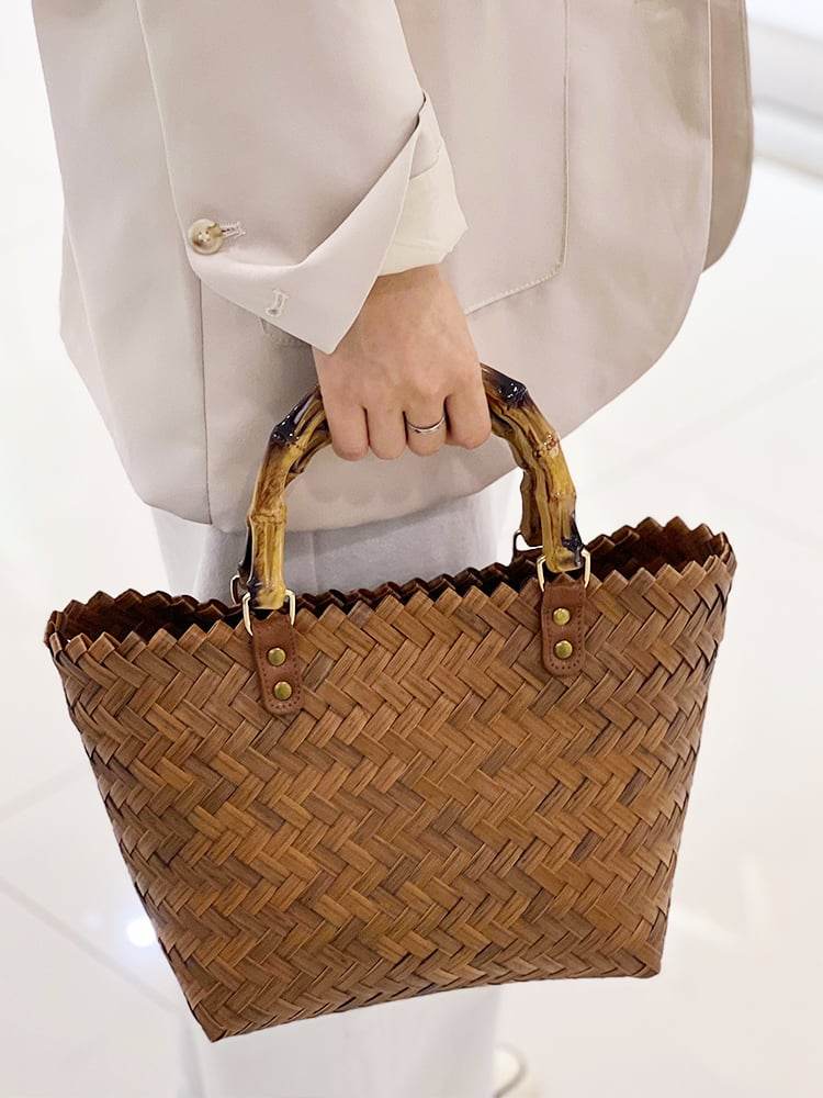 Handmade Bamboo Tote Bag Vacation - Price Value Store