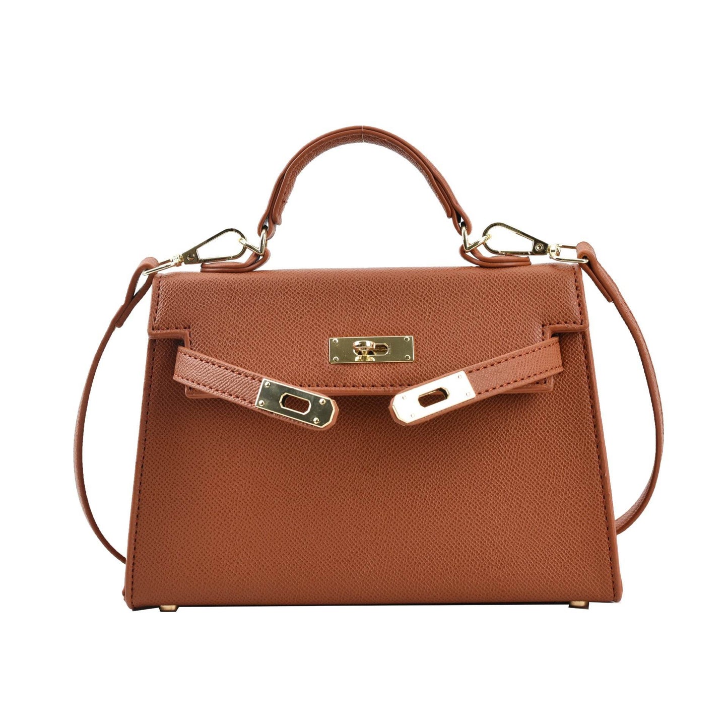 Texture Lock Portable Small Square Bag Women's 2022 New All-match Classic Shoulder Bag PU Fashion Kelly Bag - Price Value Store