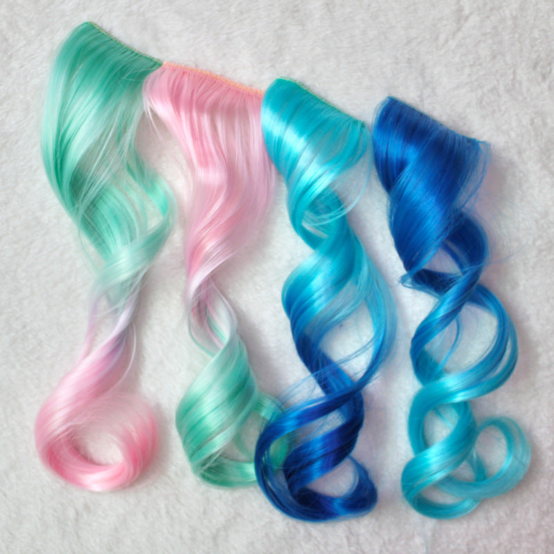 Gradient Curly Synthetic Hairpiece for DIY Hair Accessories