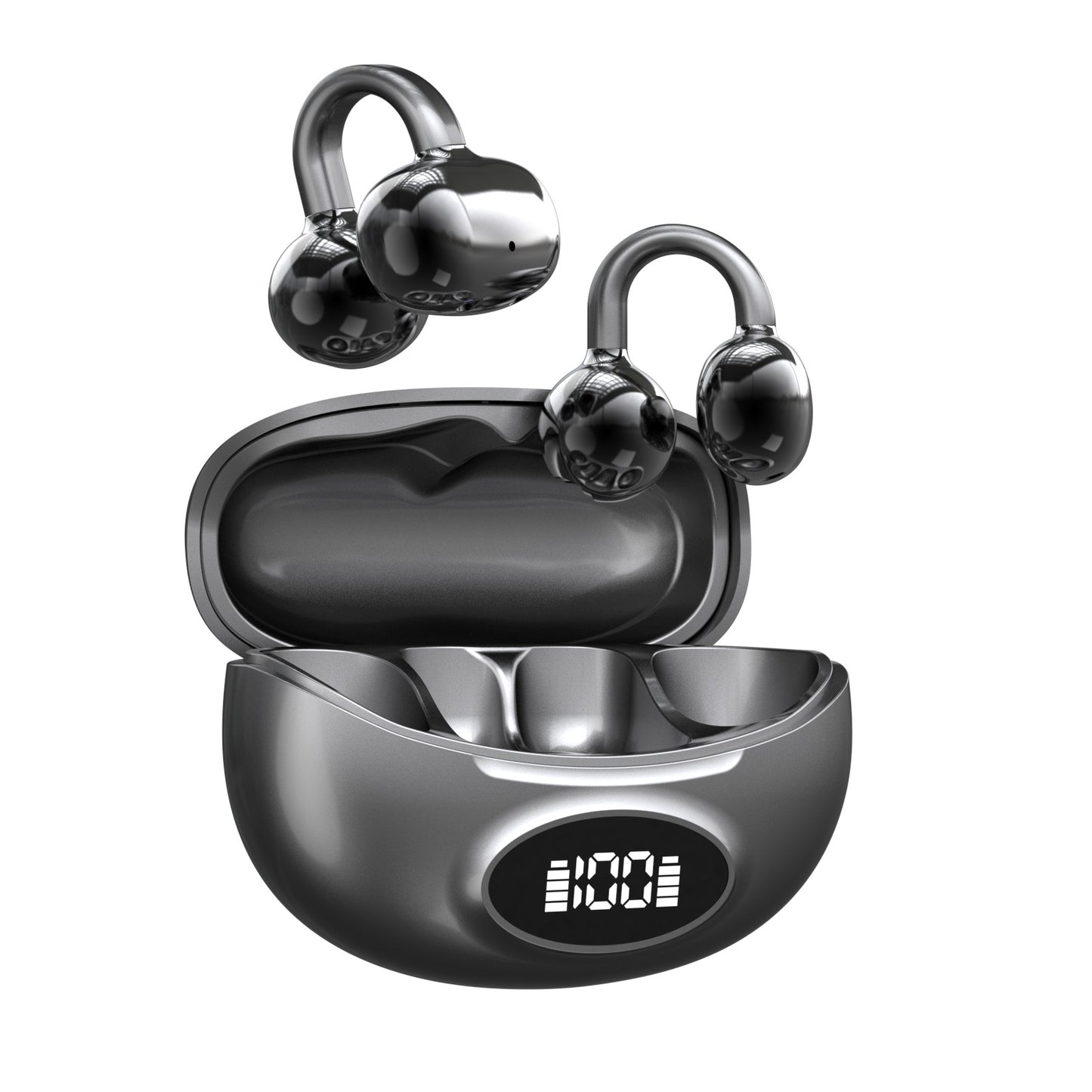 Wireless Bluetooth Ear Clip Headphones with Digital Display