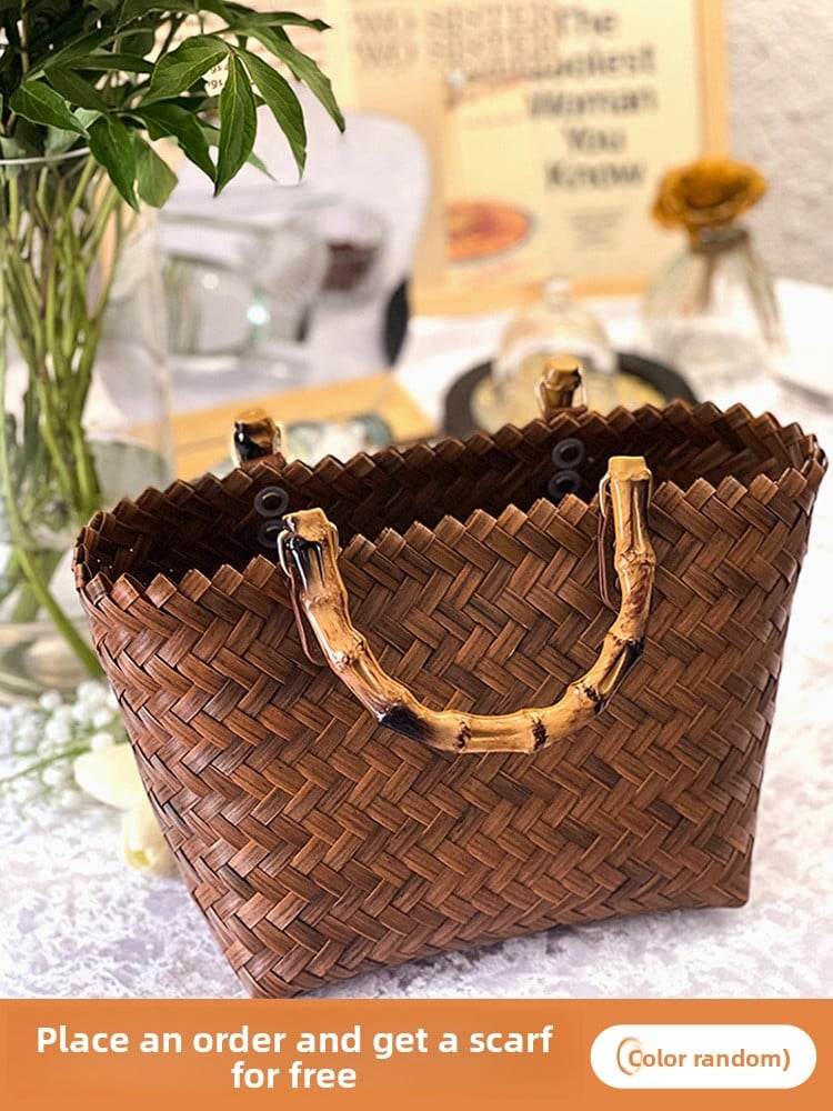 Handmade Bamboo Tote Bag Vacation - Price Value Store