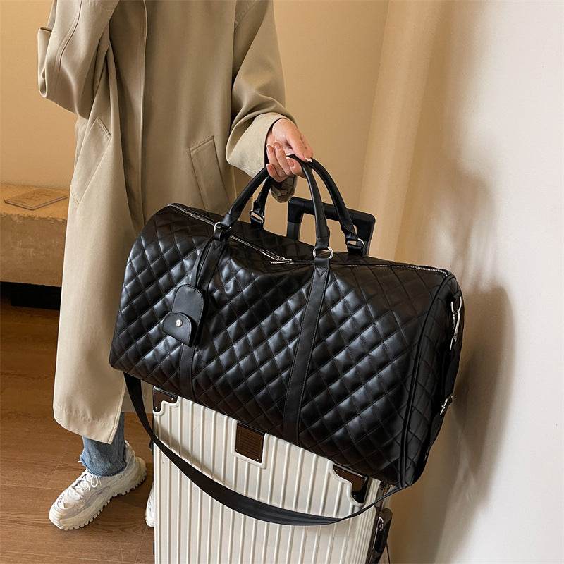 PU checkered travel bag - Price Value Store