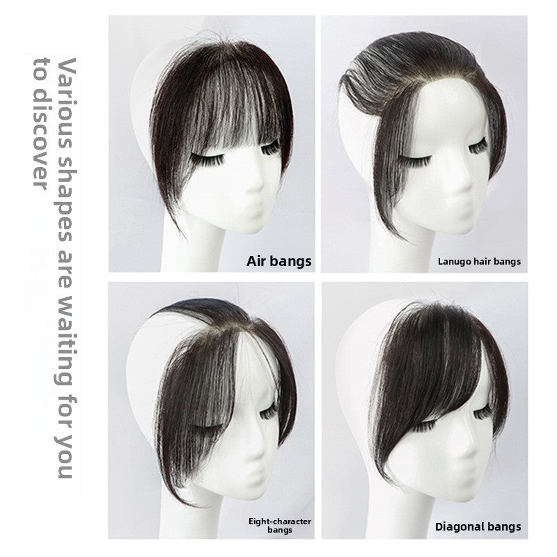 Invisible Real Human Hair Hairpiece for Forehead