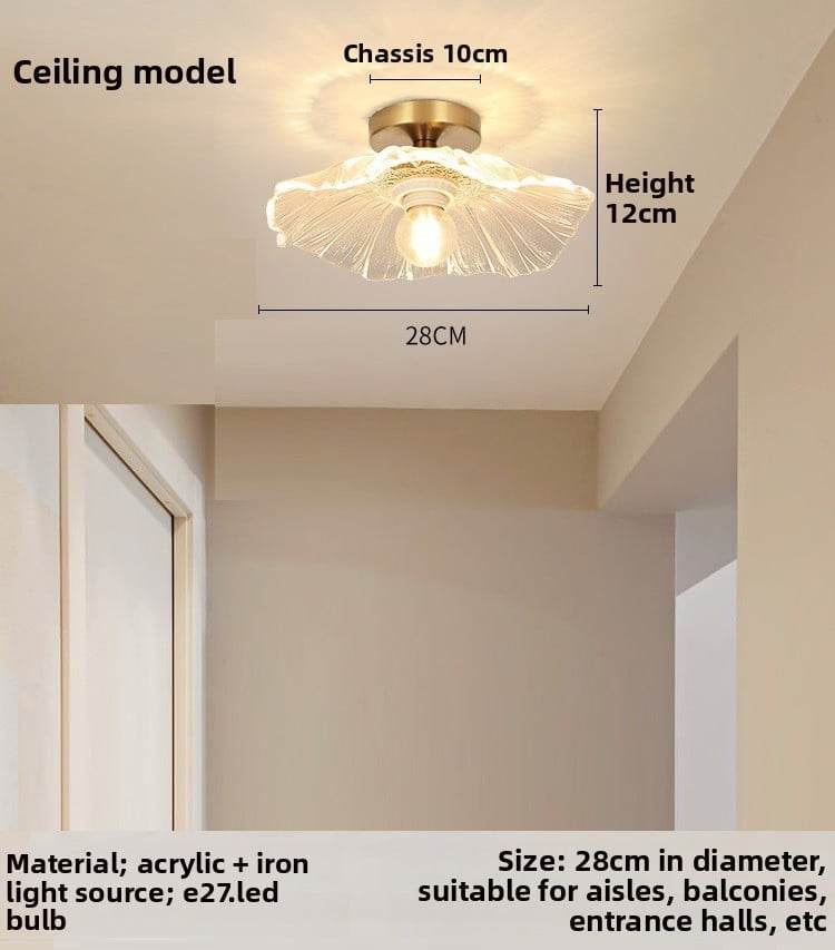 Japanese lotus leaf aisle lamp modern simple creative flower balcony corridor entrance ceiling lamp - Price Value Store