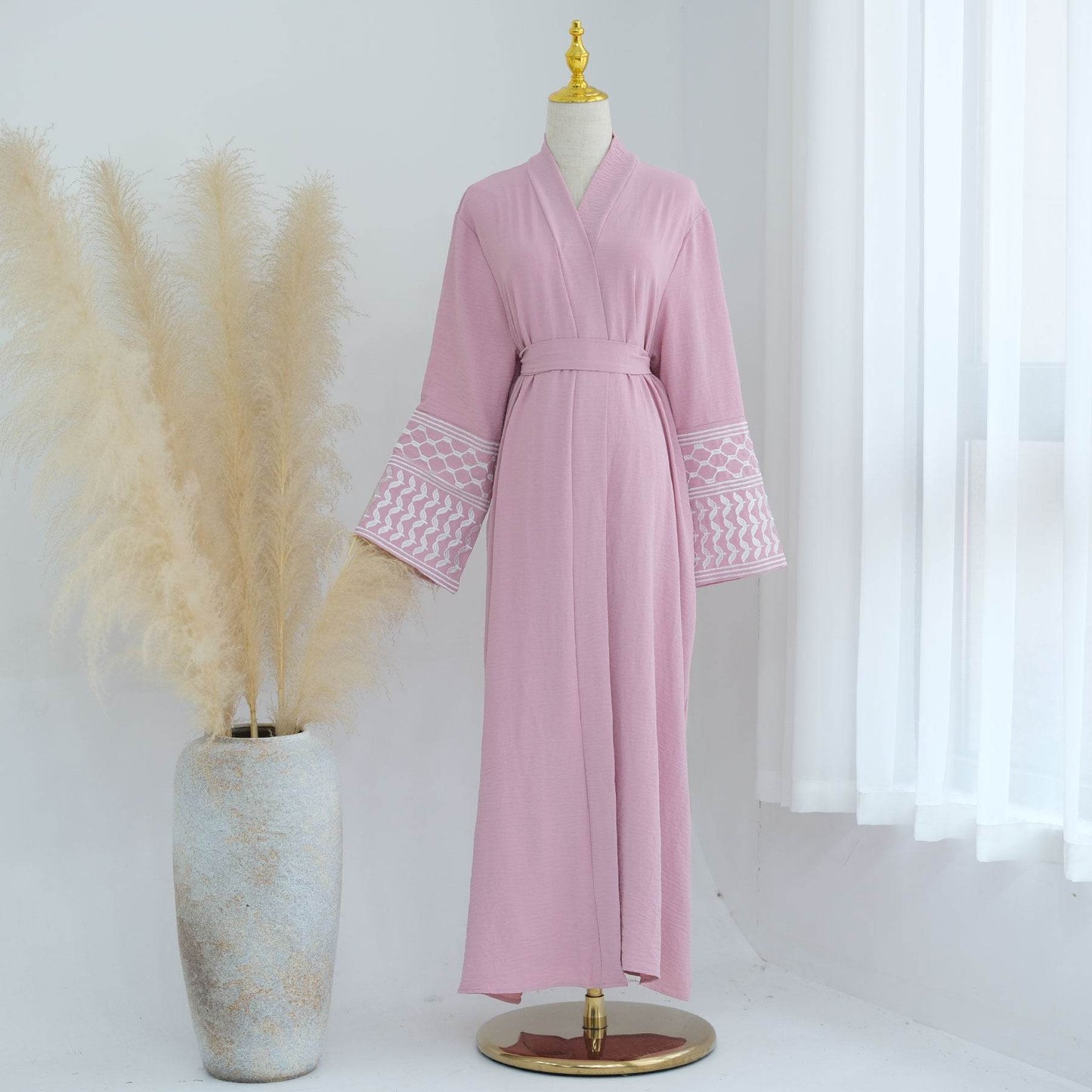 Embroidered tassel cardigan robe - Price Value Store