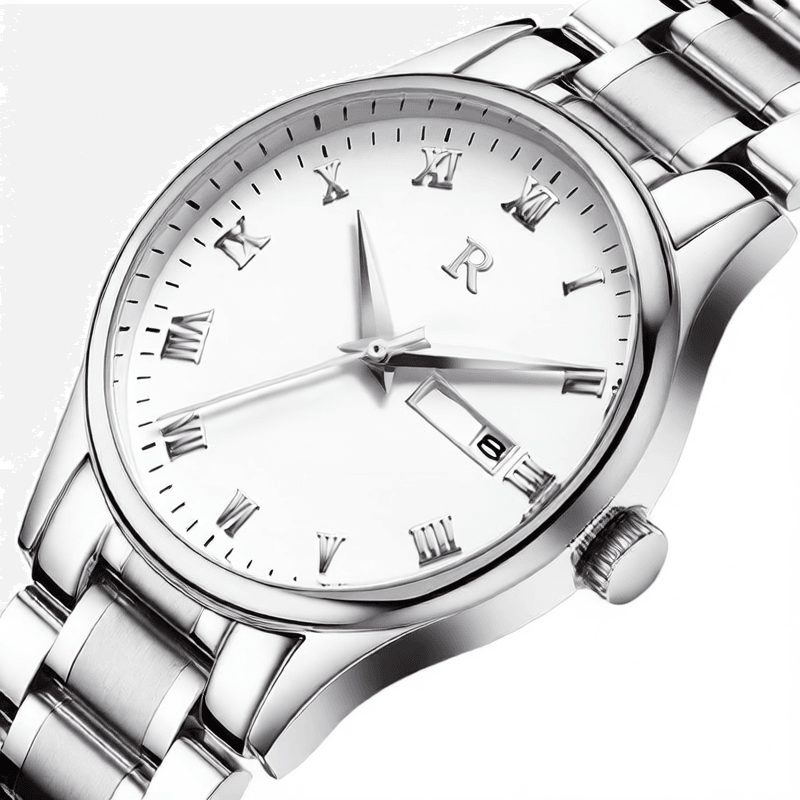 Stainless Steel Waterproof Business Quartz Watch with Calendar - Price Value Store