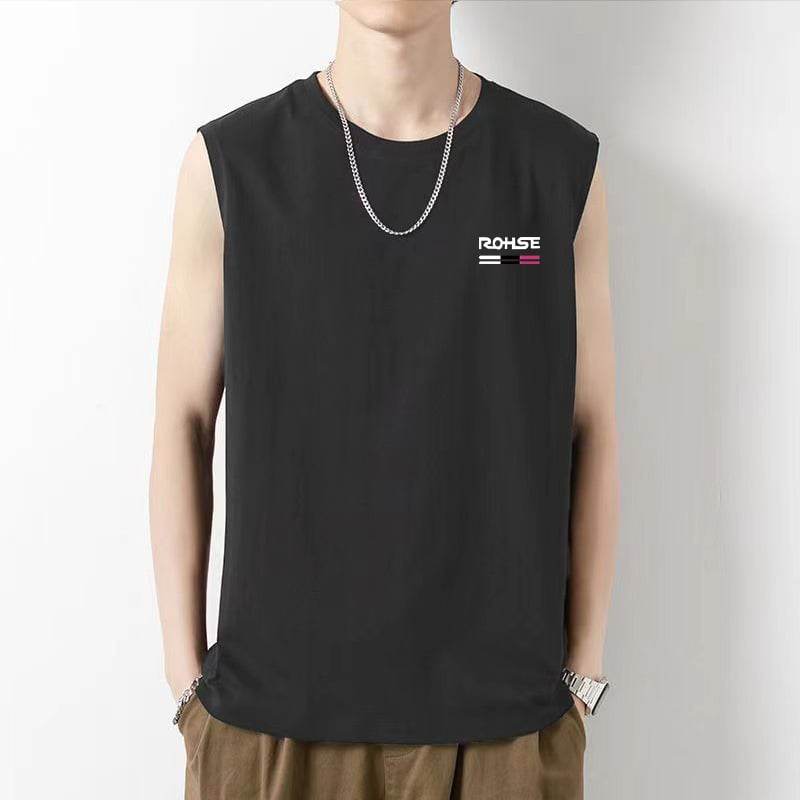 White vest men's spring youth basic loose Hong Kong style sleeveless T-shirt plus size casual bottoming shirt - Price Value Store