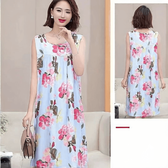 Women's Summer Sleeveless Cotton Silk Nightgown - Price Value Store