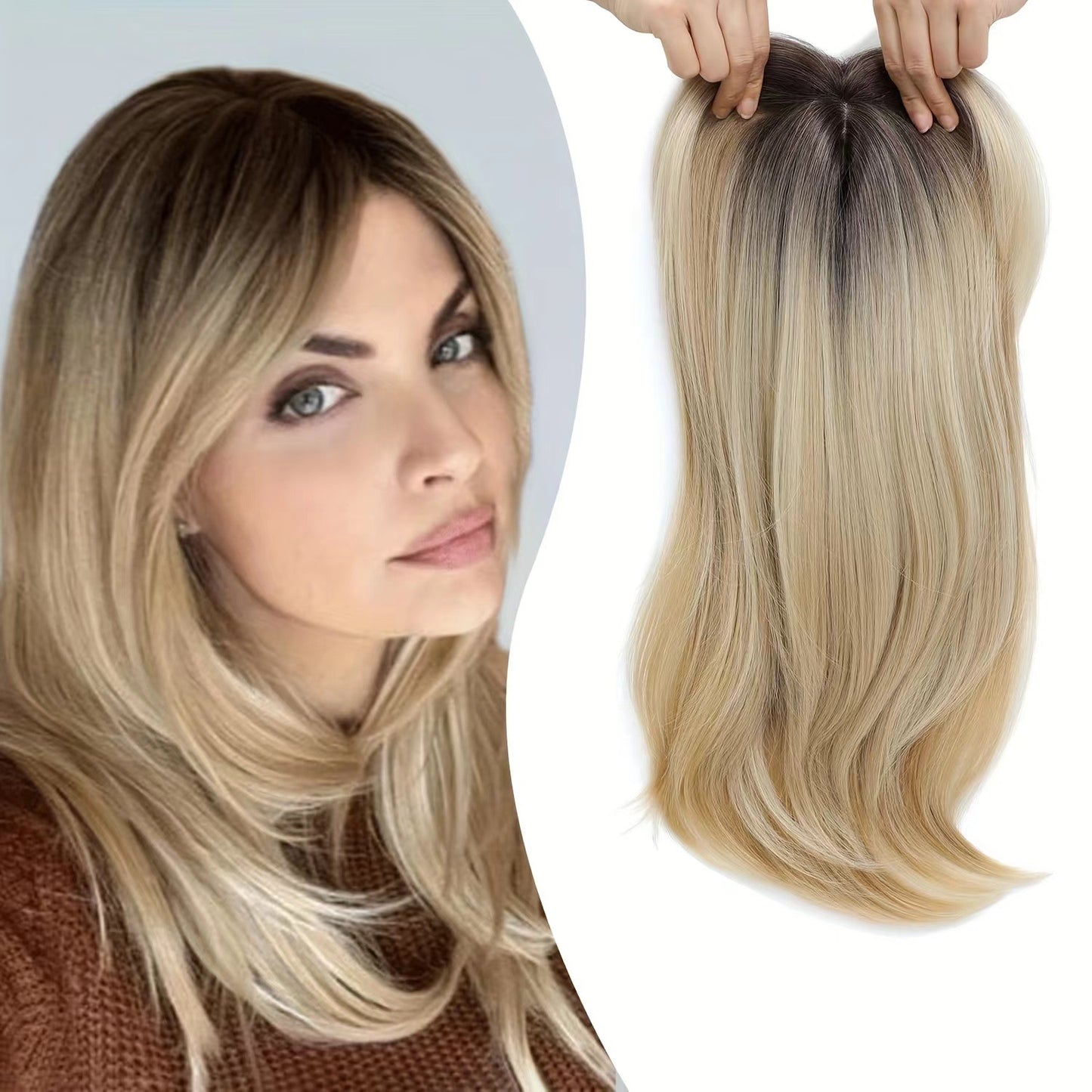 A wig for hair replacement on the top of the head