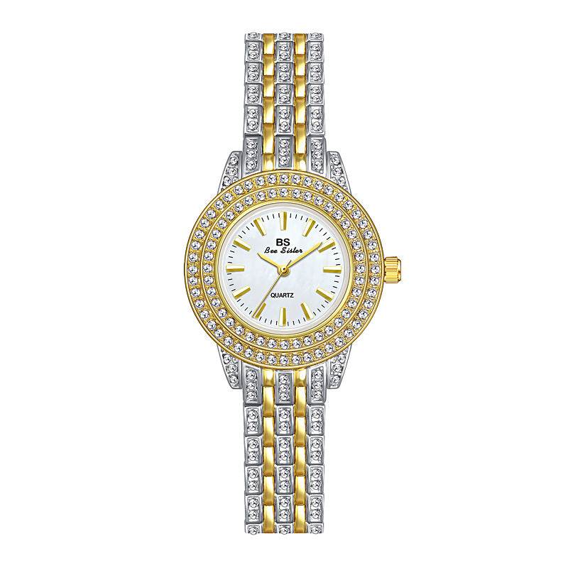 Luxury Diamond Women's Watch with Mother-of-Pearl Dial - Price Value Store