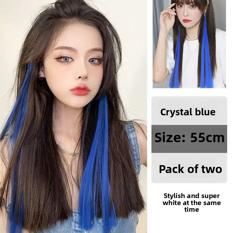 Wig pieces are dyed and dyed in various lengths