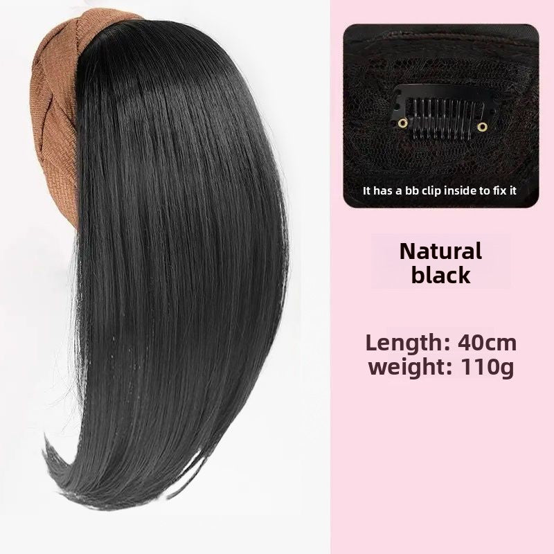 False hair band integrated high cranial top water ripple half head cover