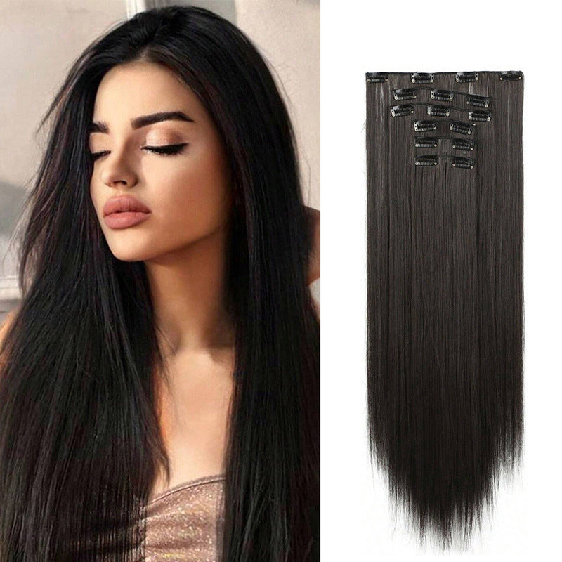 Long straight black hair wig for women
