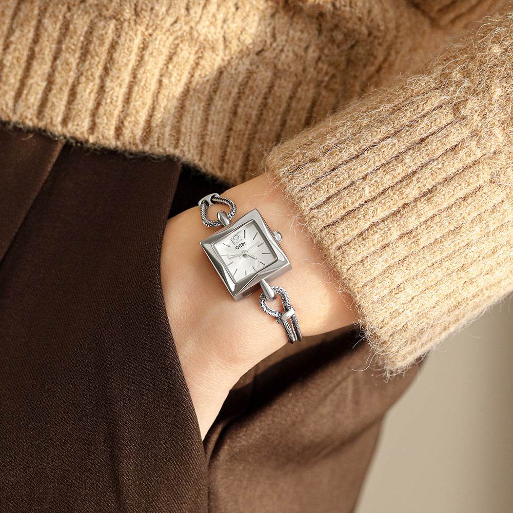 gedi vintage small sugar Cube Ladies' simple and elegant bracelet watch - Price Value Store