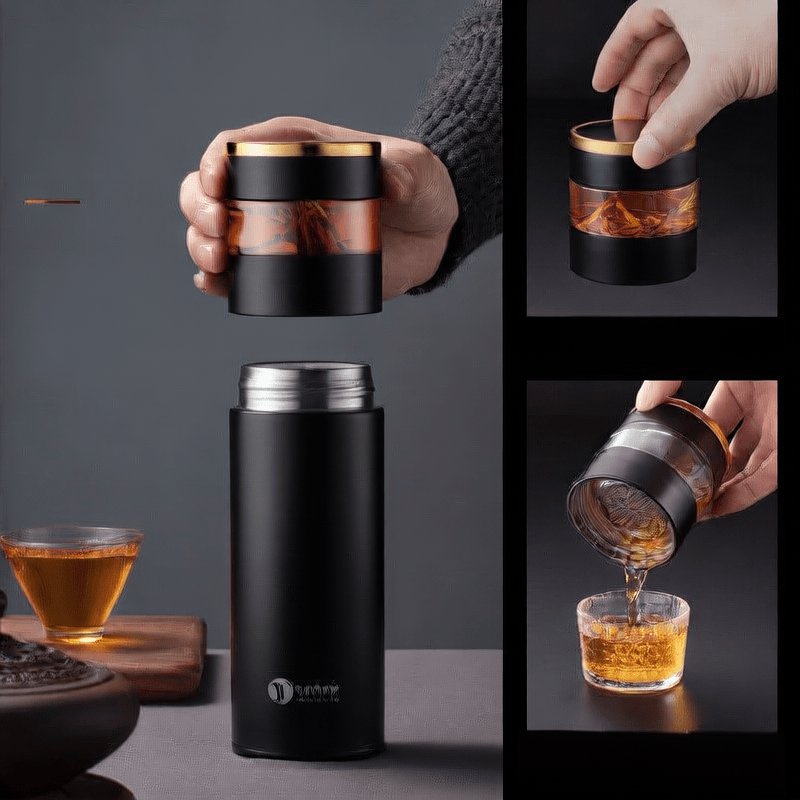 Smart Temperature Display Vacuum Insulated Cup with Tea Strainer - Price Value Store