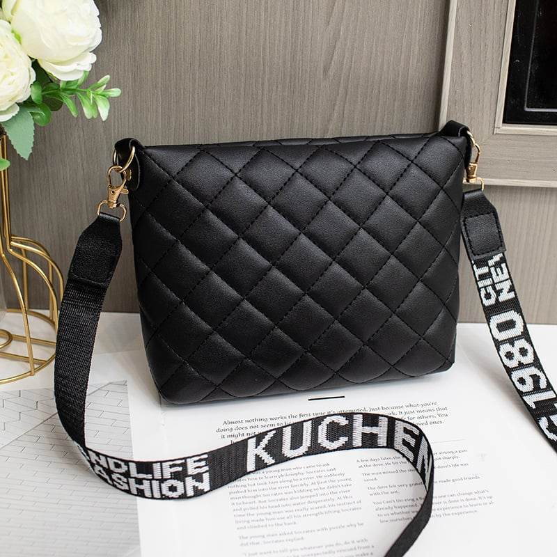 Diamond plaid bucket bag 2025 new ladies bag high texture design women's bag Korean style shoulder bag - Price Value Store
