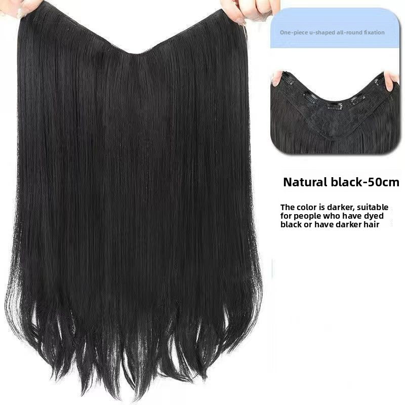 Women's V-Shaped Long Curly Invisible Hair Extension Patch