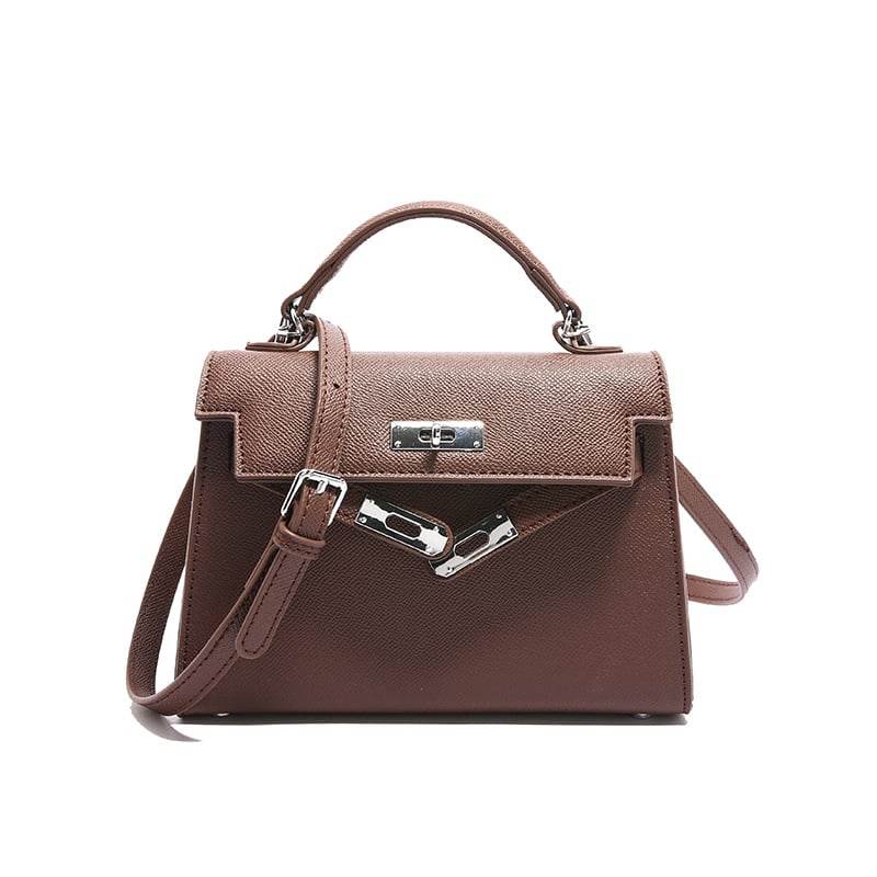 Texture Lock Portable Small Square Bag Women's 2022 New All-match Classic Shoulder Bag PU Fashion Kelly Bag - Price Value Store