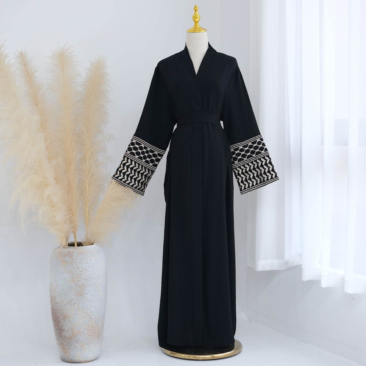 Embroidered tassel cardigan robe - Price Value Store
