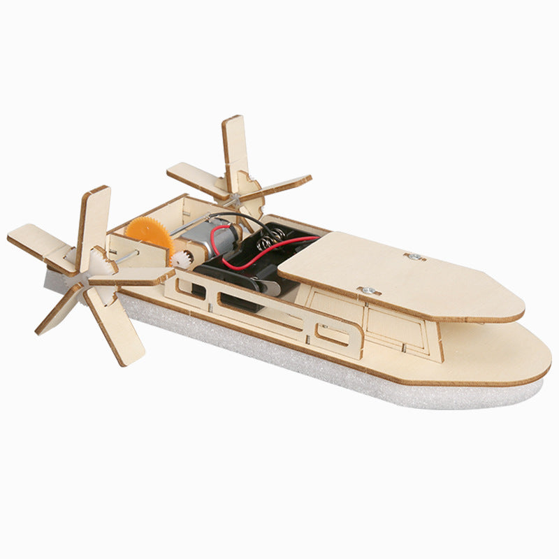 Children's DIY Electric Wooden Steamboat Science Kit