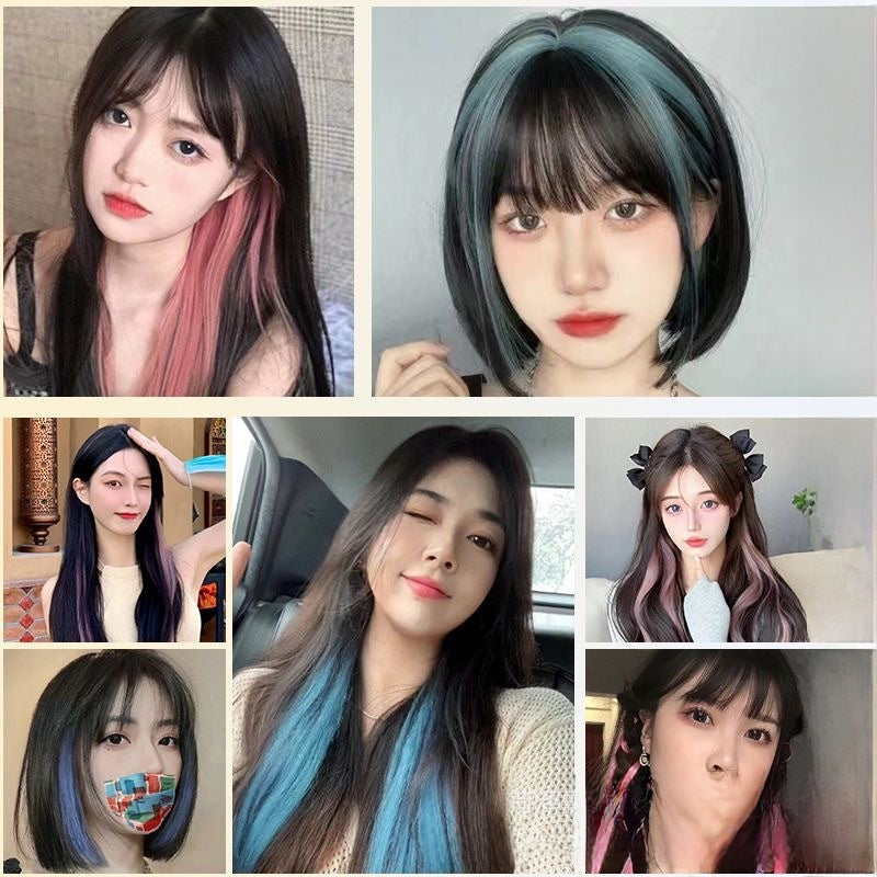 Colorful Hair Extension Piece High Temperature Silk