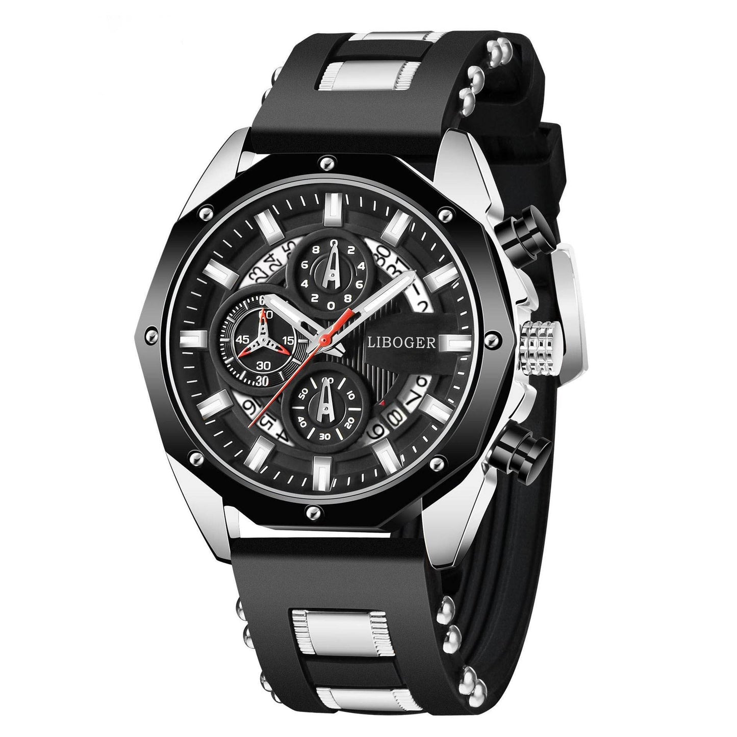 Quartz Men's Watch with Silicone Strap and Automatic Calendar - Price Value Store