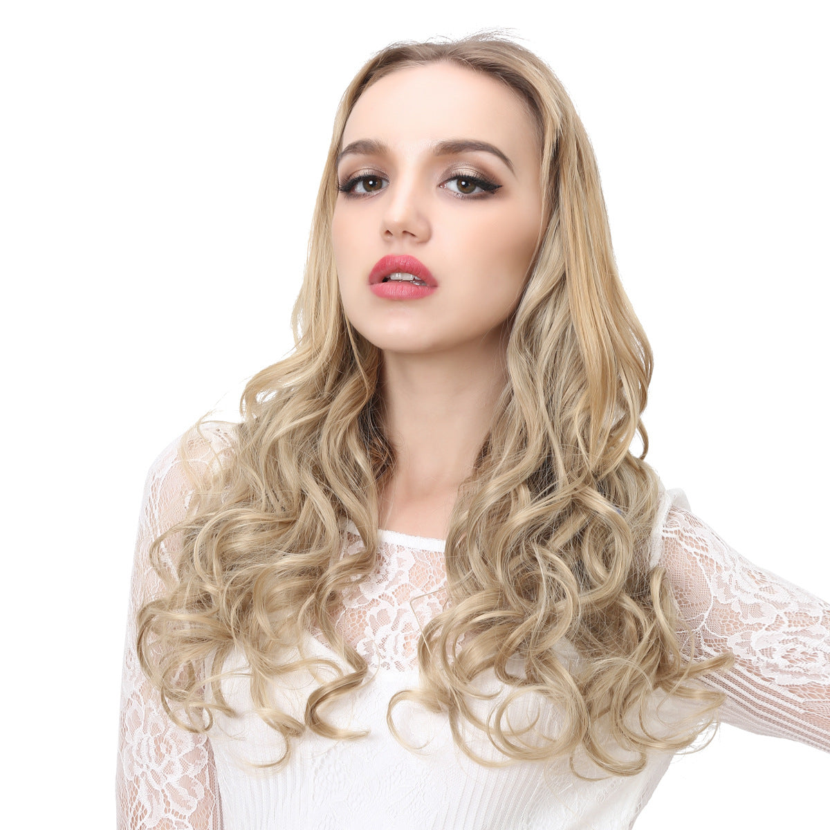 Long Curly Synthetic Hair Extensions with Clips