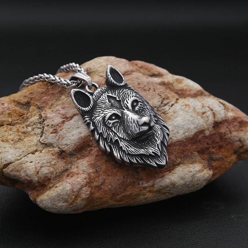 wolf head stainless steel pendant accessories - Price Value Store