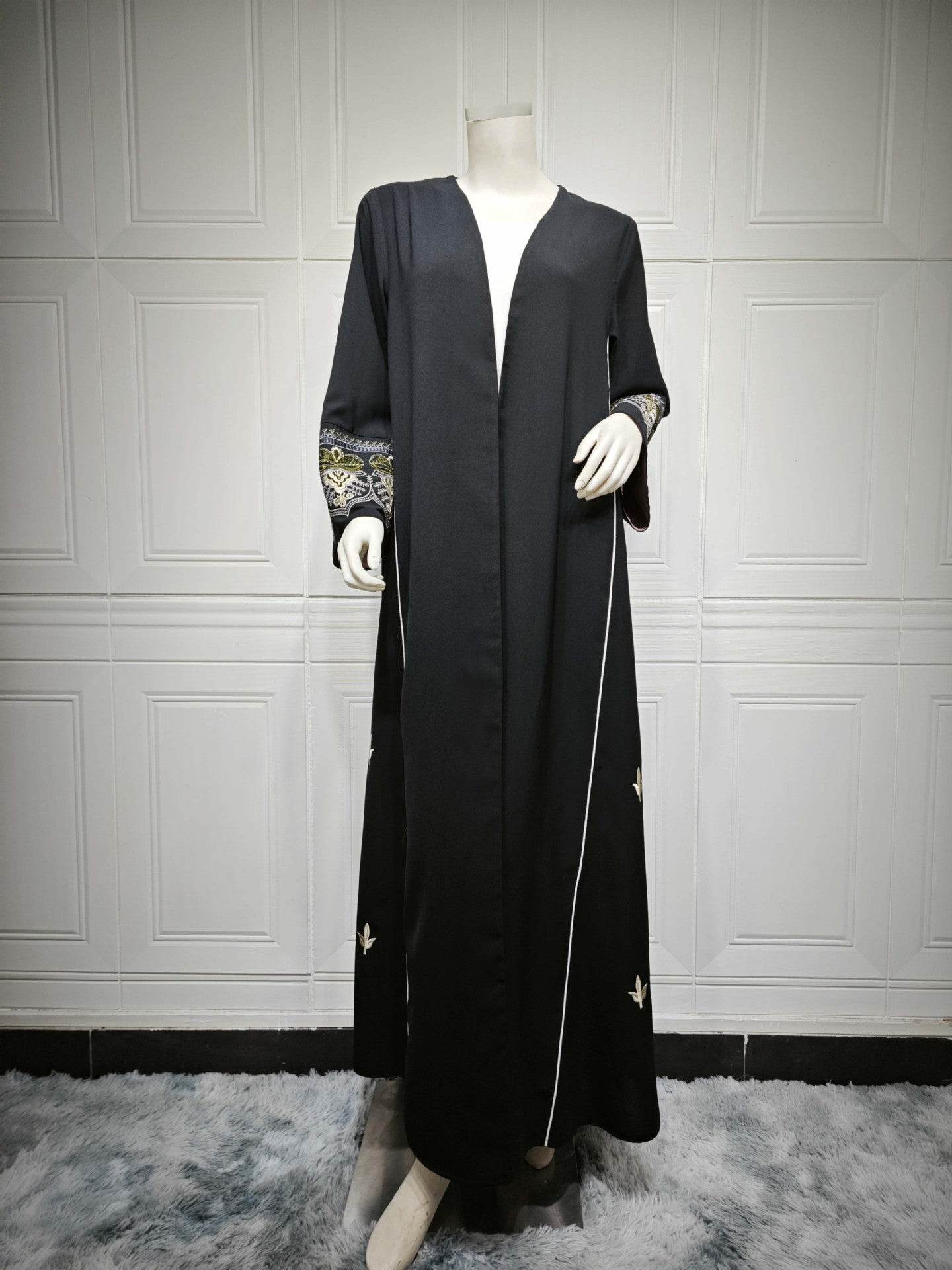 Embroidered patchwork outer jacket cardigan robe - Price Value Store