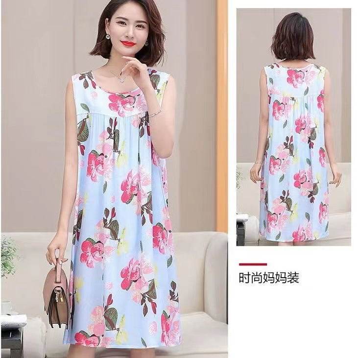 Women's Summer Sleeveless Cotton Silk Nightgown - Price Value Store