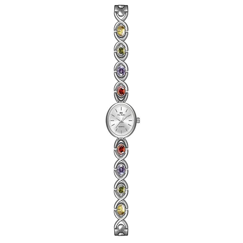 BS brand 2023 New HOT Watch Factory Direct fashion trend Oval color treasure rainbow light luxury F1726 - Price Value Store