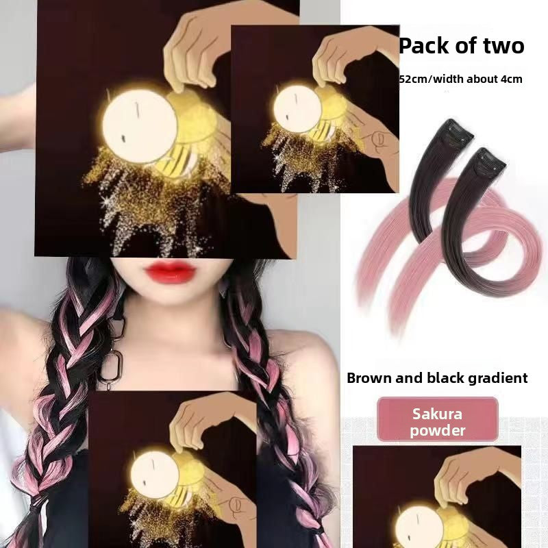 Wig female piece dyed gradient hair piece
