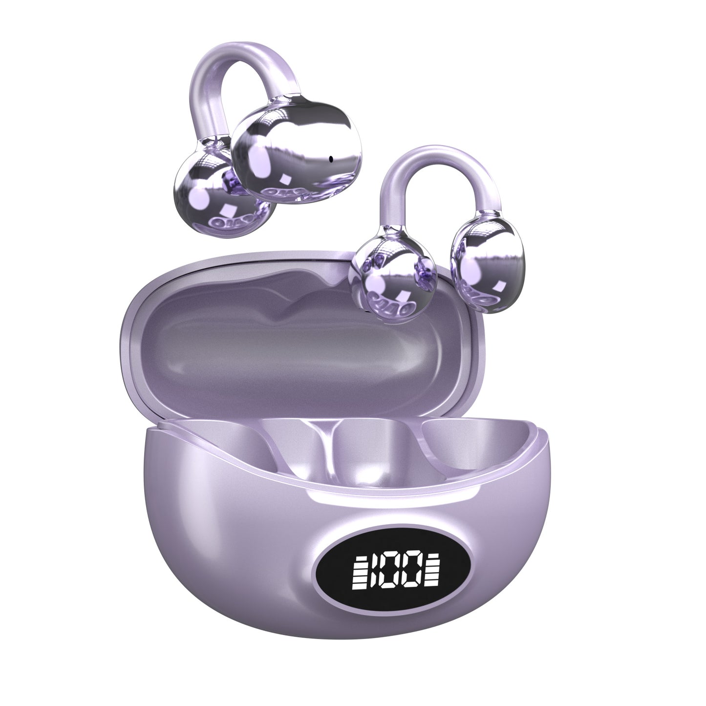 Wireless Bluetooth Ear Clip Headphones with Digital Display