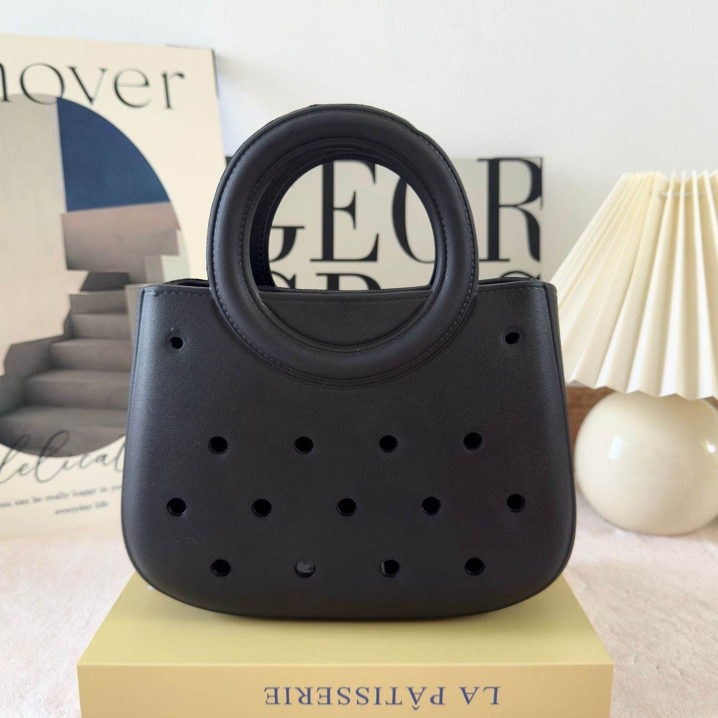 Mini EVA Beach Square Shell Handbag with DIY Hole Pattern - Price Value Store