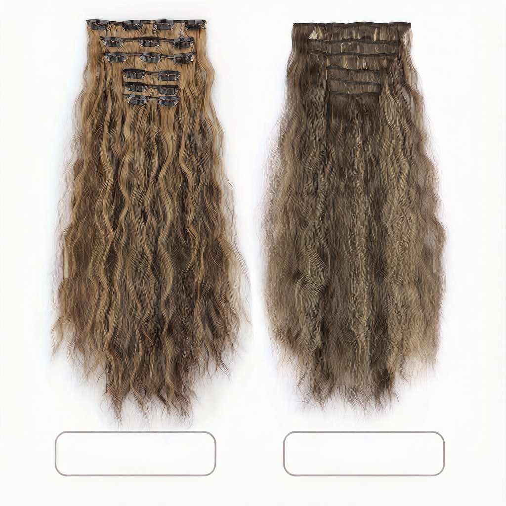 Small roll clip hair extension wig