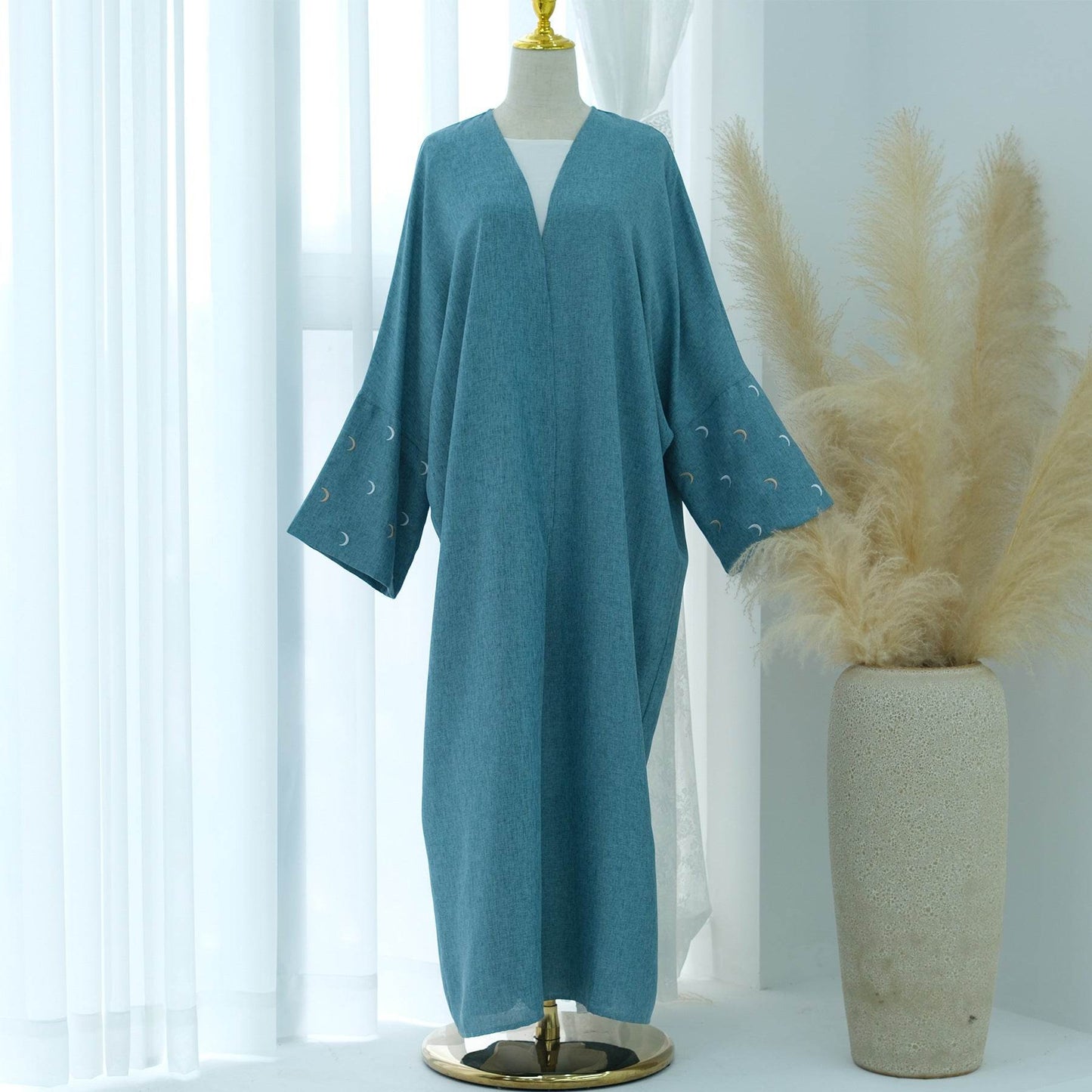 Embroidered elegant cardigan robe - Price Value Store