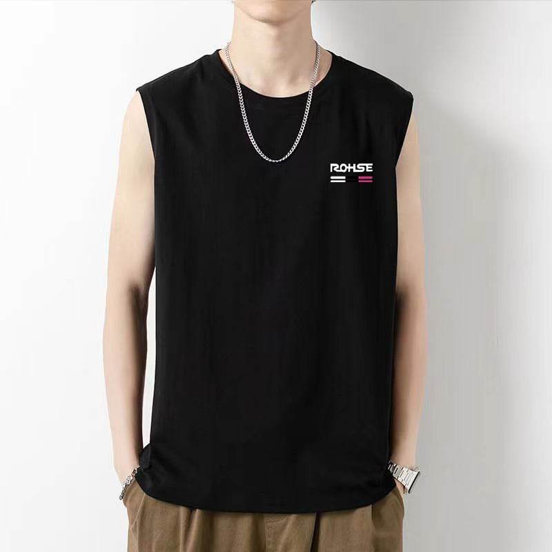 White vest men's spring youth basic loose Hong Kong style sleeveless T-shirt plus size casual bottoming shirt - Price Value Store