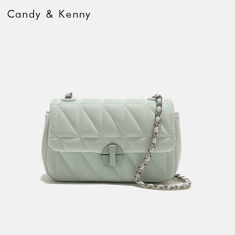 Pink checkered chain crossbody bag - Price Value Store