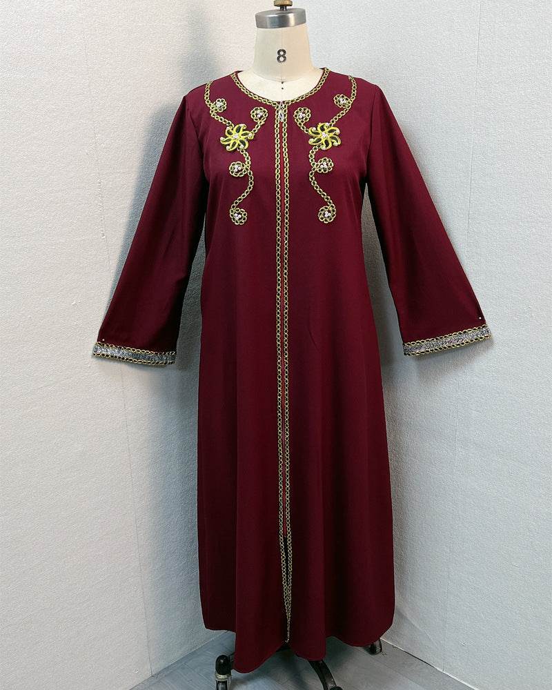Embroidered floral dress and long robe - Price Value Store