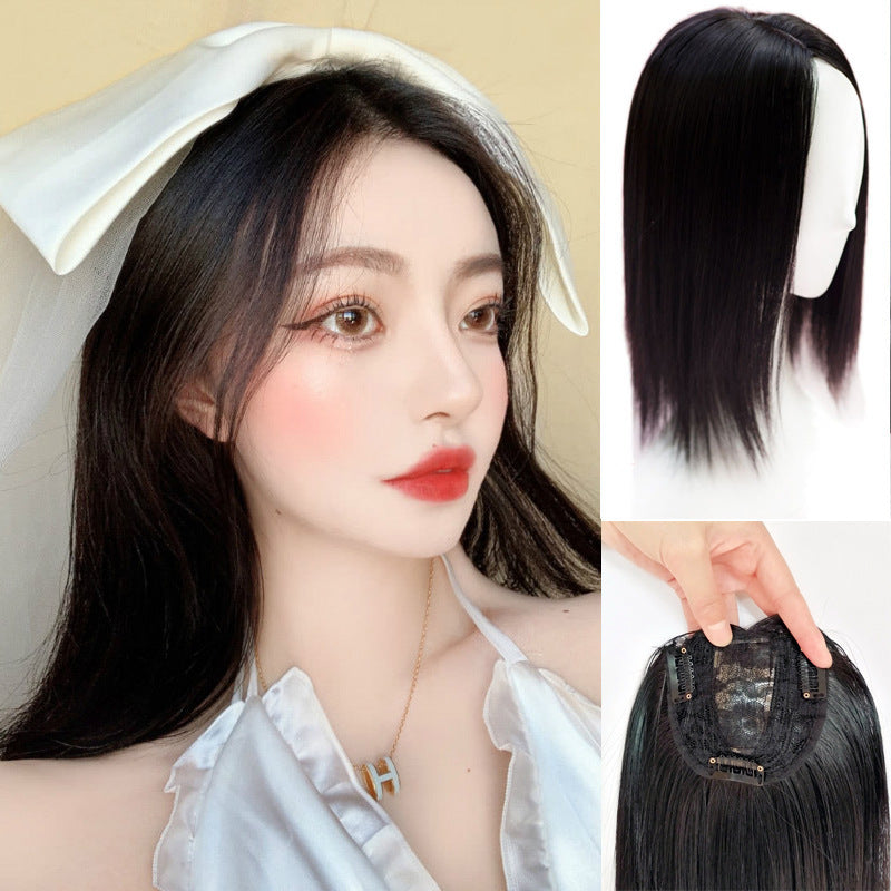 Middle Part Synthetic Hairpiece with Bangs