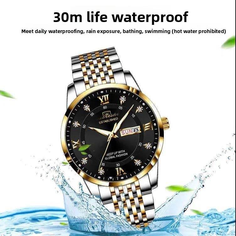 Foreign trade AliExpress explosions Swiss certification imported double calendar waterproof luminous men's watch Korean fashion - Price Value Store
