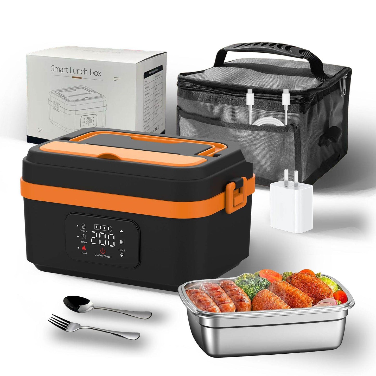 USB Charging Insulation Lunch Box with Wireless Heating - Price Value Store