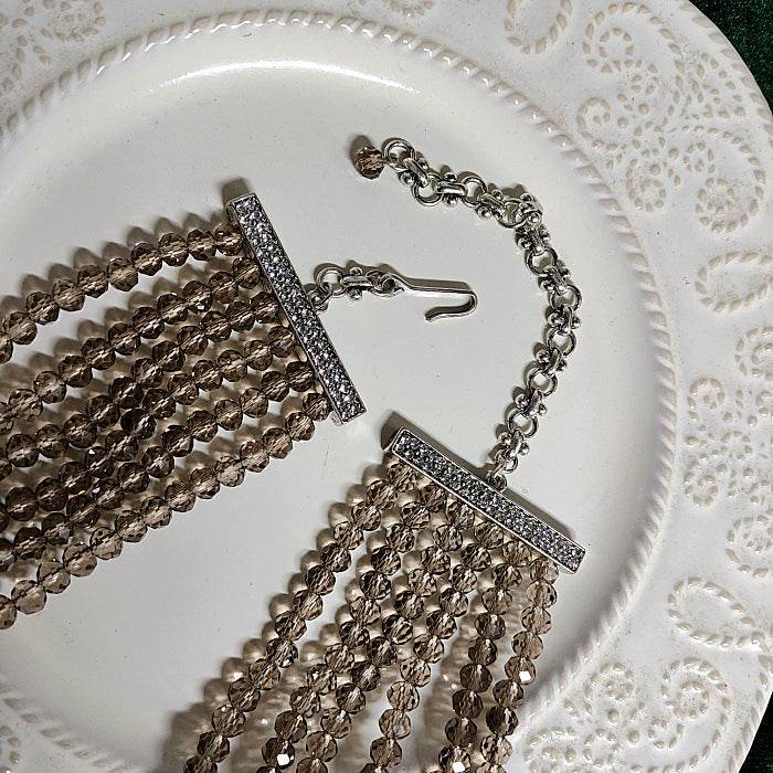 vintage Crystal Multi-layer Chain Lion Head Heavy Industry Necklace Female Geometric Earrings Ear Clip Set Female - Price Value Store